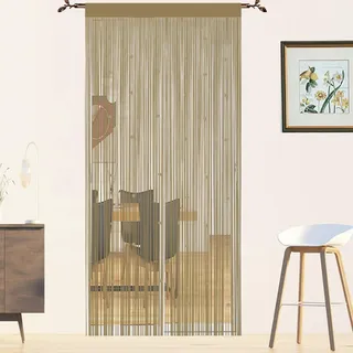Fadenvorhang Insektenschutz Türvorhänge Fliegengitter Fliegenschutz Balkontür Fliegenvorhang Insektenschutz Türvorhang Insektenvorhang Terrassentür Perlenvorhang Für Türen (Ecru 90x245cm)