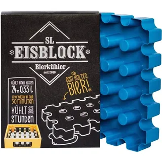 SL-Eisblock Bierkastenkühler 24x0,33l Made in Germany, 34 x 25 x 6 cm Blau