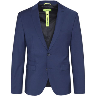 Baukastensakko CINQUE "CICASTELLO", Herren, Gr. 98, blau, Obermaterial: 53% Polyester, 43% Schurwolle, 4% Elasthan, unifarben, schmal, Sakkos Baukastensakko, Slim-Fit