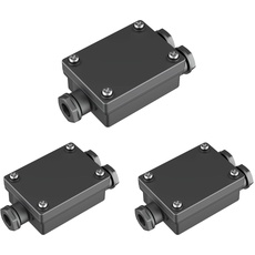 ledscom.de 3 Stück 2-fach Kabelverbinder für außen, IP68, Muffe für 6-8mm Kabel-Durchmesser