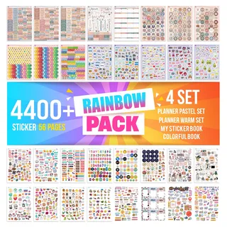 colortouch Planer Stickers Set - 4400+ Stück, 56 Blatt Aufkleber für Monatsplaner - Scrapbook Sticker Fotoalbum für Kalender, Planner, Organizer, Agenda, Journal, Notizbuch, Bullet Journal - Saisonal