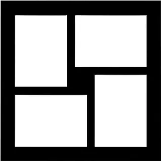 walther design Passepartout für Bilderrahmen 40x40 cm, schwarz, 4 Ausschnitte 13x18 cm, PA444B