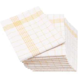Zollner Geschirrtücher, 12er-Set, 50x70 cm, 50% Baumwolle, 50% Leinen, Gelb , Textil , 50x70 cm , Oeko-Tex® Standard 100 , Heimtextilien, Geschirrtücher & Schürzen, Geschirrtücher
