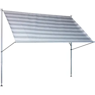 Angerer Klemmmarkise Premium Streifen 300 x 170 cm hellgrau/weiß