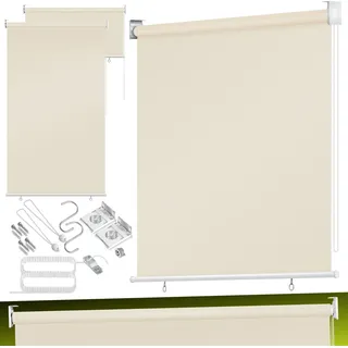 KESSER® Senkrechtmarkise Vertikalmarkise Balkonmarkise Sichtschutz Sonnenschutz Seitenrollo Beschattung , Balkonrollo Stabil und wetterbeständig, für Balkon, Terrasse, Garten - Beige