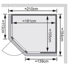 Bild von Amelia 1 inkl. 9 kW Ofen + ext. Steuerung + Dachkranz