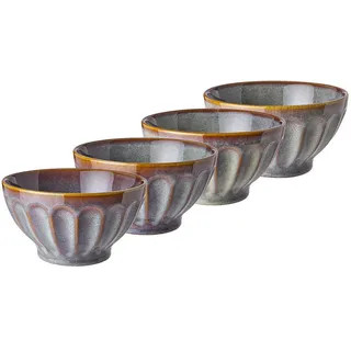 Butlers Schüssel 4er-Set Bergamo 850 ml , Braun , Keramik , 16x9x16 cm , Geschirr, Schalen & Schüsseln, Müslischalen