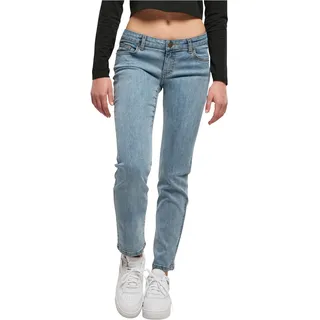 Urban Classics Damen Hose Ladies Low Waist Straight Denim Pants Tinted lightblue Washed 32