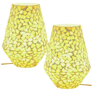 Marrakesch Orient & Mediterran Interior Marrakesch Nachttischlampe Gelb 2 St.