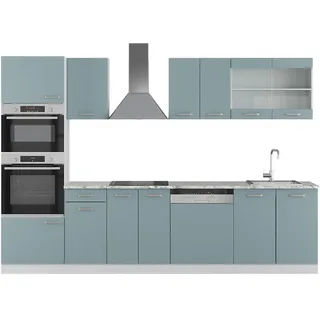 Vicco Küchenzeile R-Line 300 cm Blau-Grau