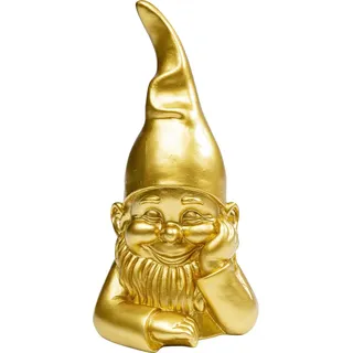 Kare Design Deko Figur Zwerg Gold, Deko Objekt, Dekoration für Wohnzimmer, Schlafzimmer, Büro, Regale, Gartenzwerg, Accessoire, 21x10x9cm (H/B/T)