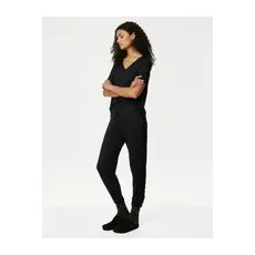 Womens Body by M&S Body SoftTM Lace Detail Lounge Joggers - Black, Black - S-REG