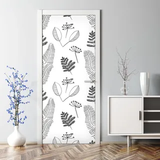 Dekorative Türaufkleber Raumdekoration selbstklebend Türposter Helles Pfingstrosen 70 x 200 cm