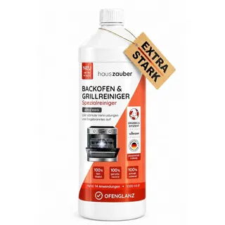 hauszauber - Backofenreiniger [EXTRA STARK] 1000 ml Grillreiniger Gelpaste - Löst starke Verkrustungen, Eingebranntes, Fettlöser - Ohne Aufheizen, Gerüche oder Schrubben