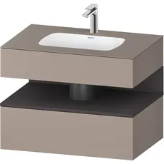 Duravit Qatego Einbauwaschtisch mit Konsolenwaschtischunterbau, 800x550x600mm, Nische Graphit Supermatt, QA4785080, Farbe: Basalt Matt/mit Nischenbeleuchtung