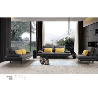 Moderne Graue Polster Garnitur Designer Möbel 3+2+1 Sitzer Textil Sofas - Grau
