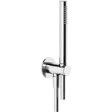 Gessi Anello, Brause-Set mit Wandanschlussbogen 1/2, Halterung, Antikalkbrause, Eigensicher, Schlauch in Farbe, 63329, Farbe: Finox Optik