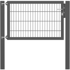 Alberts 635879 Einzeltor Flexo Plus mit Zubehör | verschiedene Breiten und Höhen | Pfostenstärke 100 x 100 mm | anthrazit | Breite 125 cm | Höhe 80 cm