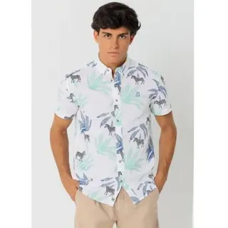 Bendorff für Herren. 840485340 Bedrucktes Kurzarmhemd weiß (XXL), Lässig, Baumwolle, Langarm