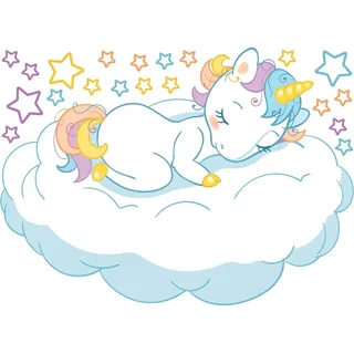 Ambiance Sticker Einhorn Wandaufkleber für Mädchen Schlafzimmer, DIY Home Decor, Peel and Stick Abnehmbare Aufkleber, wasserdichte und selbstklebende Wandkunst - 30 x 40 cm