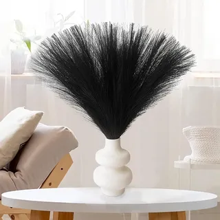 GEFIRE Trockenblumen 30 Stücke Pampasgras Getrocknet Deko 55CM Trockenblumen Deko Pampasgras Künstliche Dekoration im Boho-Stil für Hochzeit Wohnzimmer (Schwarz)