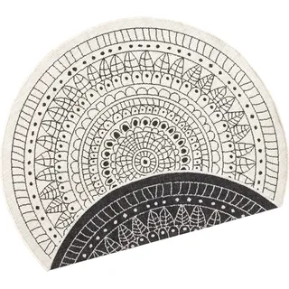 Hanse Home Twin Wendeteppiche In- & Outdoorteppich Rund Porto Creme Schwarz - Weiß