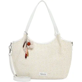 Shopper TAMARIS "Shopper TAS Konstantina", Damen, Gr. B/H/T: 36cm x 16cm x 10cm 0, weiß (weiß 300), Polypropylen, Taschen Shopper