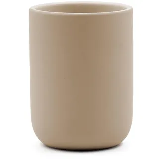 Douceur d ́intérieur Zahnbürstenbecher Ceralie Ø 7,5 cm , Taupe , Keramik , 7.5x10.5x7.5 cm , Badaccessoires, Zahnputzbecher