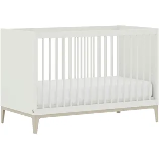 Babybett PAIDI "CUTIE LEA in Weiß, verschiedene Größen, Kinderbett", off, weiß, B:66cm H:83cm L:123cm, Holzwerkstoff, Massivholz, Babybetten, Babybett, Off-White, Massivholz-Sprossen, 4-fach höhenverstellbares Gitterbett