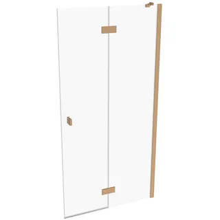 HÜPPE SolvaPro Schwingtür teilgerahmt, Viereck, mit festem Segment, rechtsseitige Befestigung, Breite: 1000mm, 7T040355D322, Duschkabine: Profilfarbe bronze Glas ESG klar mit ANTI-PLAQUE