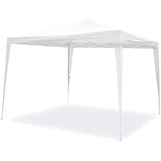 SmartSun Faltpavillon 3x3 m Wasserdicht – Garten Pop Up Pavillon Stabil – Klappzelt mit PE Dach 100 g/m2 – Partyzelt mit Tragetasche, Erdnägeln und Seilen – Schnellaufbau - Weiß