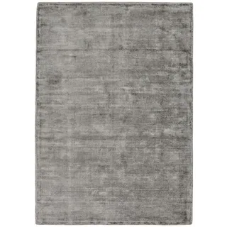 Theko Viskoseteppich Star 120x180 cm , Grau , Textil , Uni , Rechteckig , 120x180 cm , Teppiche und Böden, Teppiche, Webteppiche