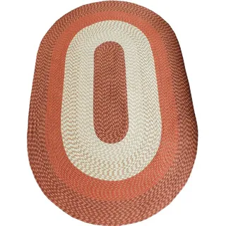 Dreams »Flecht-Teppich« oval 10 mm Höhe Flachgewebe, gestreift, handgefertigt, Scandi Look, Wohnzimmer,