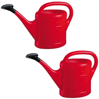 Gießkanne 5 L (2X) ROT Blumenkanne Gartengießkanne