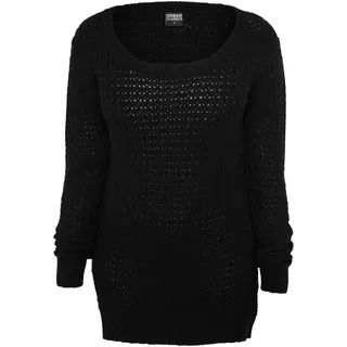 URBAN CLASSICS Damen Damen Long Wideneck Sweater Schwarz (Schwarz 7), S