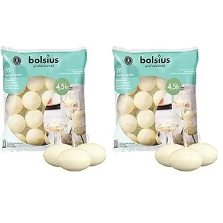 bolsius Schwimmkerzen, Paraffinwachs, Elfenbein, 30 x 45 mm (Packung mit 2)