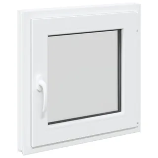 vidaXL Kellerfenster RISOR 50 x 50 cm PVC und Glas Weiß - Weiß