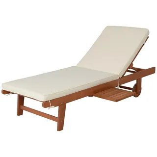 Garden Pleasure San Diego Sonnenliege 183 x 60 x 30 cm Beige