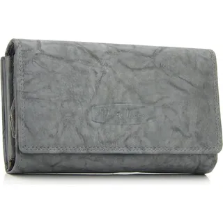 Damen-geldbörse XXL aus Rindsleder mit RFID Leder-Geldbörse mit vielen Fächern für Frau (Grau) - Grau