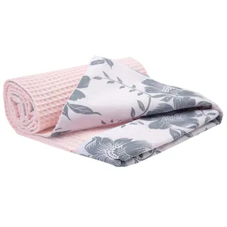 Medi Partners Babydecke Baby Decke Neugeborenen - Kuscheldecke Geschenk Babydecken 75x100cm für Kleinkinder Mädchen Krabbeldecke Kinderbett Kinderwagen 100% Baumwolle (Berry mit rosa Waffel)
