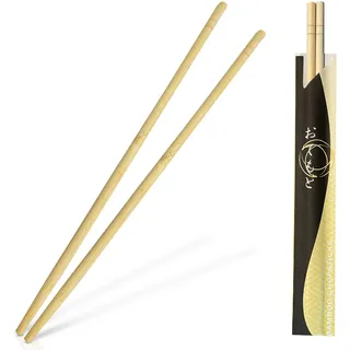 Albino Monkey [Extra lang] 200 runde getrennte Einweg-Essstäbchen 23,5 cm Bambus Holz chinesische Essstäbchen – Bambus Essstäbchen Bulk – Utensilien Premium-Qualität – (100 Paar) (extra lang 23,5 cm)