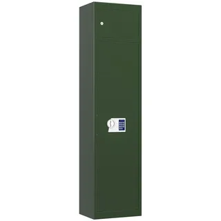 Profirst Hunter 5 Waffenschrank Stahl Elektronikschloss Grün separat versperrbares Munitionsfach mit Zylinderschloss Waffentresor inkl. Befestigungsmaterial