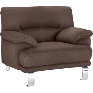 TRENDMANUFAKTUR Sessel »Cecilia II, Loungesessel in italienischem Design«, breite und bequeme Armlehnen braun