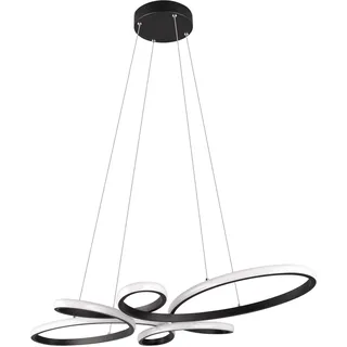 Trio Leuchten LED Pendelleuchte Fly 345619132, Metall Schwarz matt, inkl. 32 Watt LED, Switch Dimmer