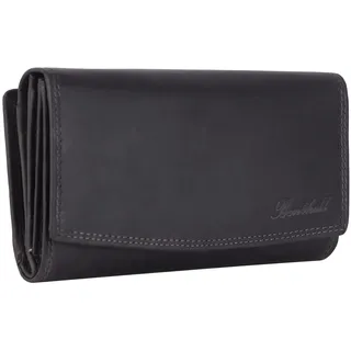 Benthill Damen Geldbörse Groß Echt Leder | Großes Portemonnaie XXL mit RFID Schutz | Vintage Echtleder Damenbörse mit vielen Kartenfächer inkl. Geschenkbox, Farbe:Grau