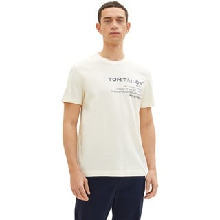 TOM TAILOR Herren 1035638 T-Shirt, 18592 - Vintage Beige, L