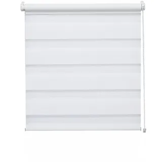 Deco Company Duo Klemmrollo, Doppelrollo, Rollo für Fenster ohne Bohren, Alle Montage-Teile inklusive, Polyester, Weiß, 90 x 150 cm