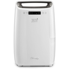 De'Longhi AriaDry DEXD214RF Mehrzweck-Luftentfeuchter, entfernt Feuchtigkeit zu Hause mit Filtration mit 3 Aktionen, Trocknungsfunktion, Luftbefeuchtung 14 l/Tag, R290, abnehmbarer Wassertank, Weiß