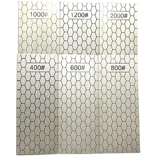 Yuejizhe 6 x Diamant-Steinschärfer, 400/600/800/1000/1200/2000 Schleifstein mit extra feiner/grober Platte für Garten, Outdoor-Werkzeuge und Küchenmesser