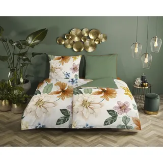 DESCANSO Annabelle Blumen Beige 200 x 200 cm + 2 x 80 x 80 cm